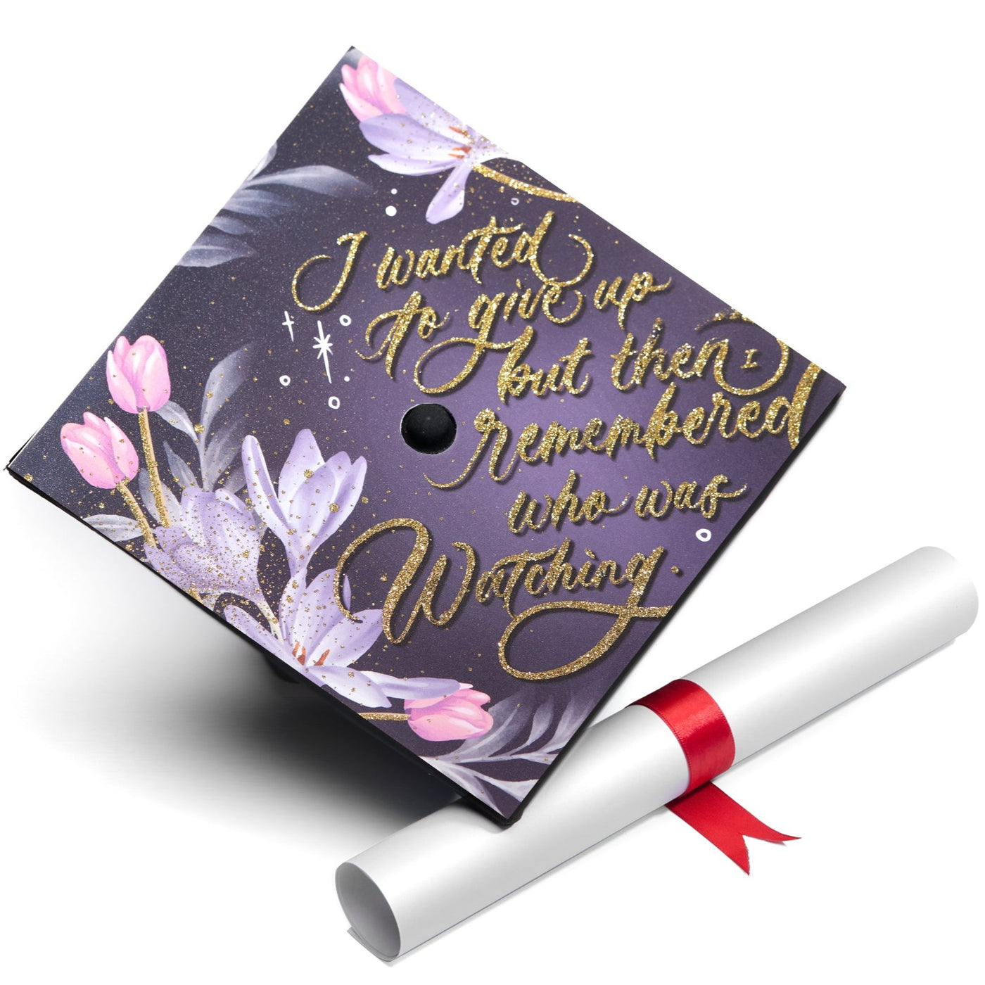 Graduation cap topper, I wanted to give up but then I remembered who was watching, Graduation Cap Decoration