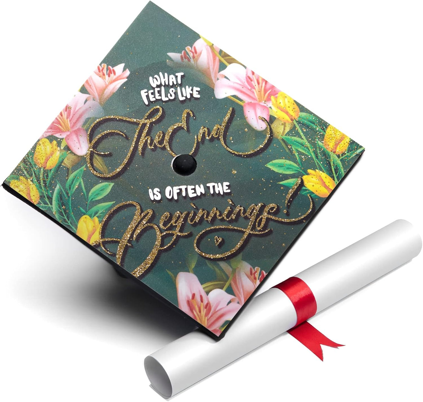 Graduation Cap Topper, What feels like the end is often the beginnings, Graduation Cap Decoration