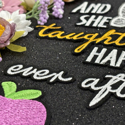 Butterfly Graduation Cap Topper, And She Taught Happily Ever After, Graduation Cap Decorations