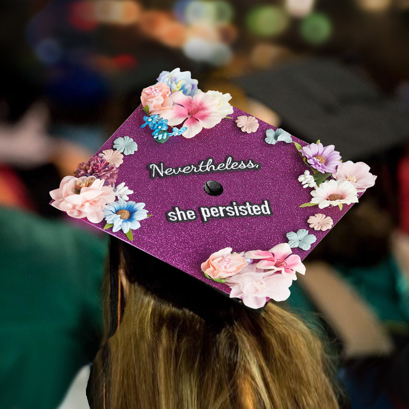 Handmade Graduation Cap Topper, Nevertheless She Persisted, Graduation Cap Decorations