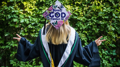 Butterfly Graduation Cap Topper, Because God Favored Me, Graduation Cap Decorations