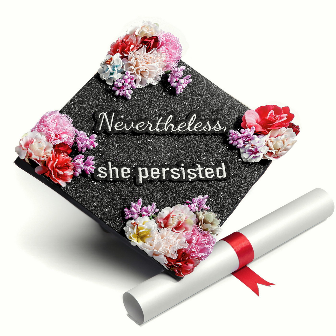 Handmade Graduation Cap Topper, Nevertheless She Persisted, Graduation Cap Decorations