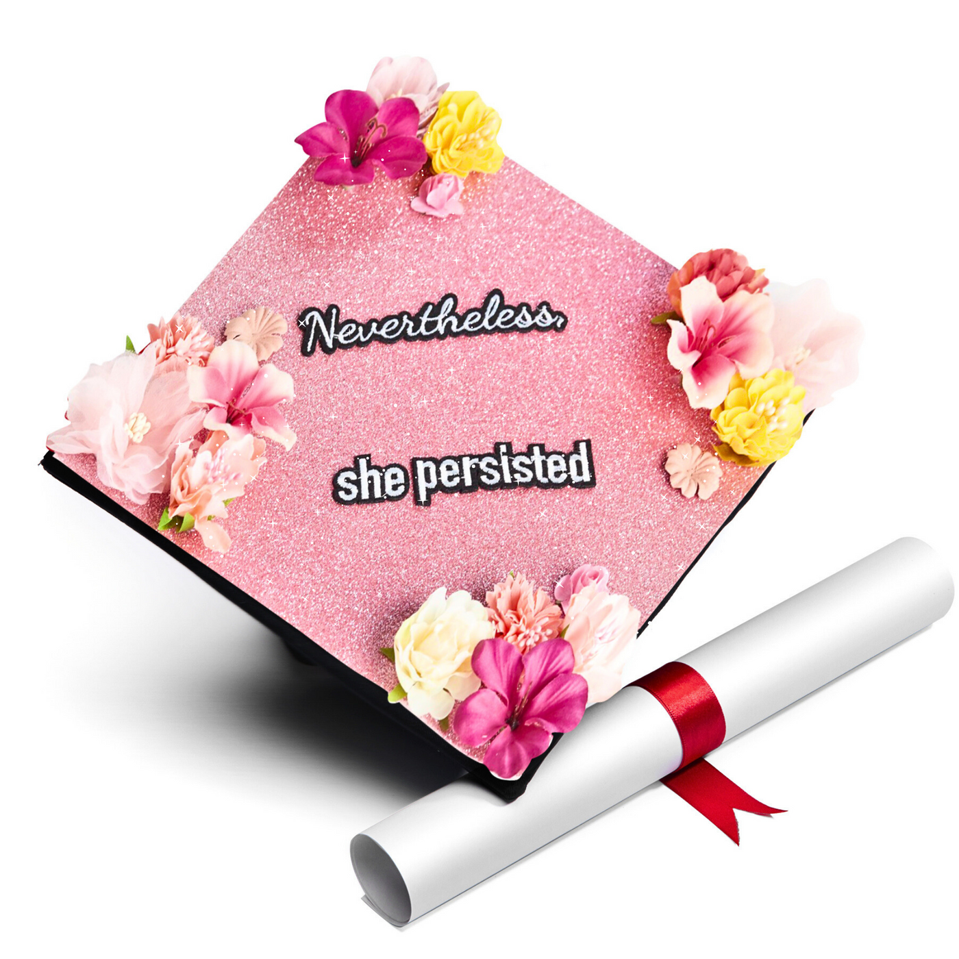 Handmade Graduation Cap Topper, Nevertheless She Persisted, Graduation Cap Decorations