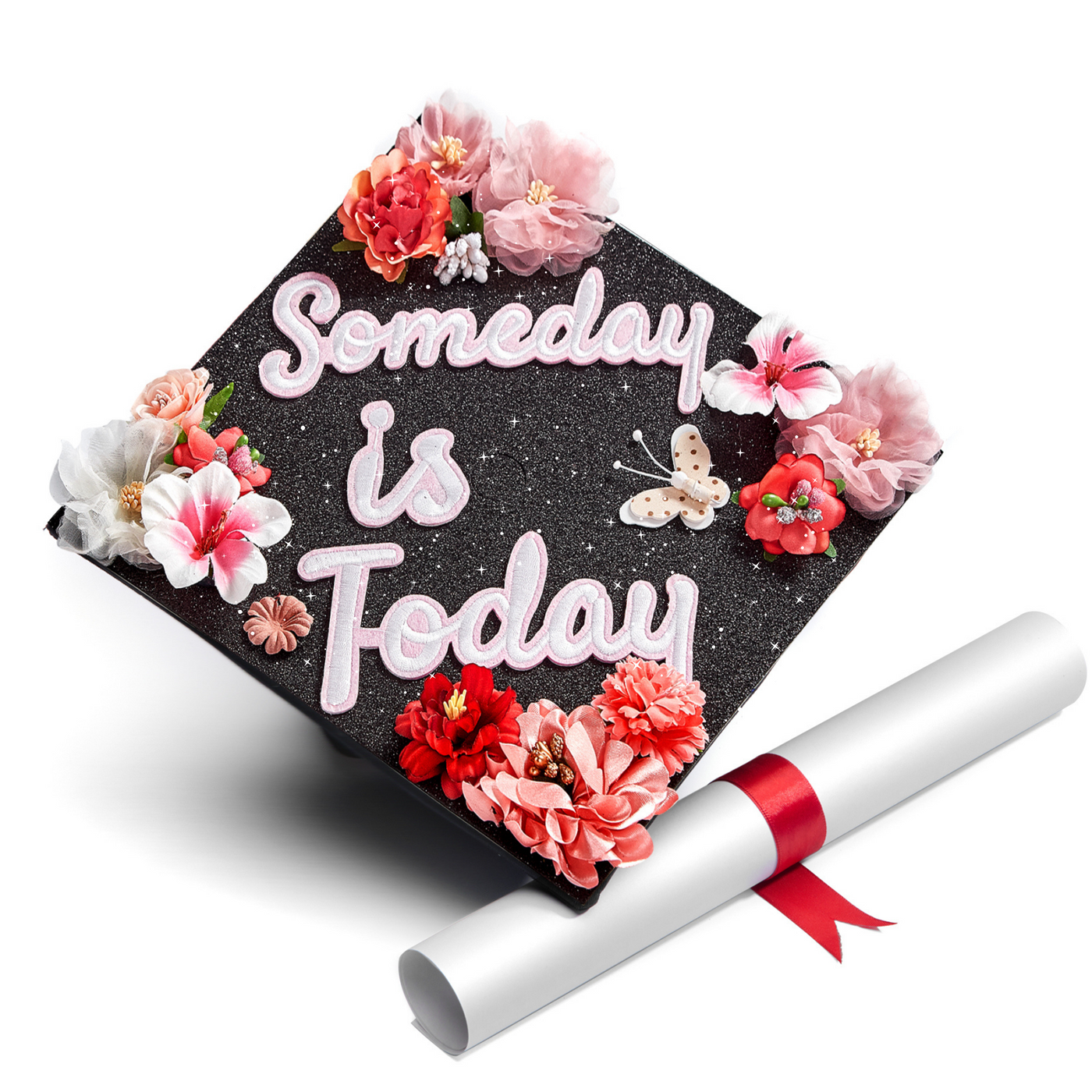 Handmade Graduation Cap Topper, Someday Is Today, Graduation Cap Decorations