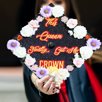 Handmade Graduation Cap Topper,  This Queen Finally Got Her Crown, Graduation Cap Decoration