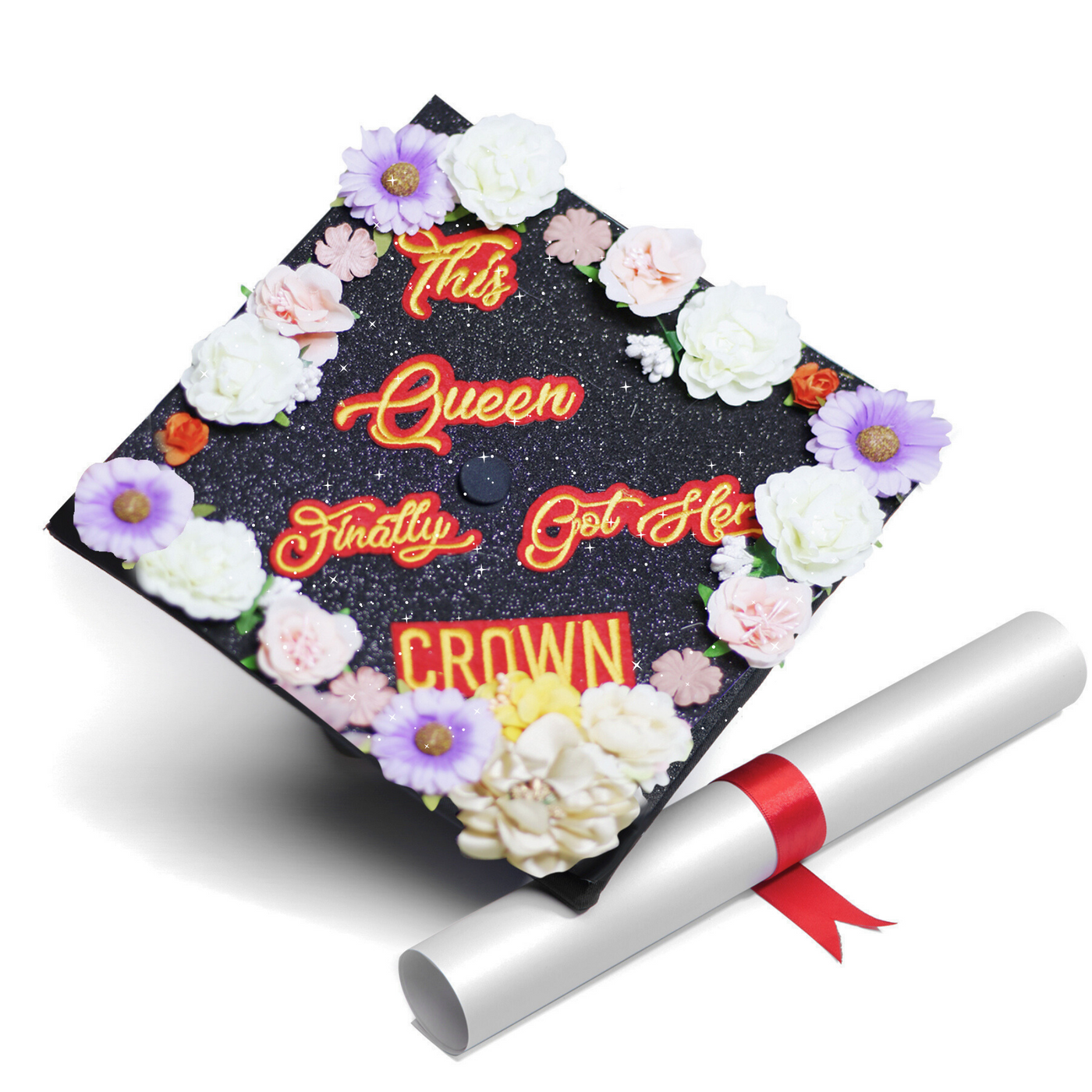 Handmade Graduation Cap Topper,  This Queen Finally Got Her Crown, Graduation Cap Decoration