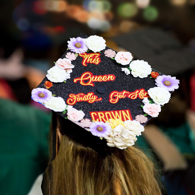 Handmade Graduation Cap Topper,  This Queen Finally Got Her Crown, Graduation Cap Decoration