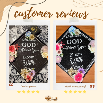 Glitter Graduation Cap Topper, Wherever God Plants You Bloom With Grace, Graduation Cap Decorations