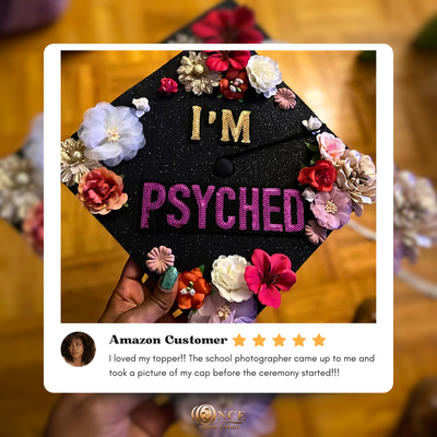 Handmade Graduation Cap Topper, I'm Psyched, Graduation Cap Decorations