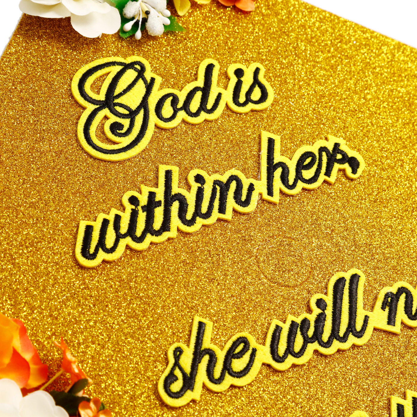 Handmade Graduation Cap Topper, God Is Within Her She Will Not Fall, Graduation Cap Decoration