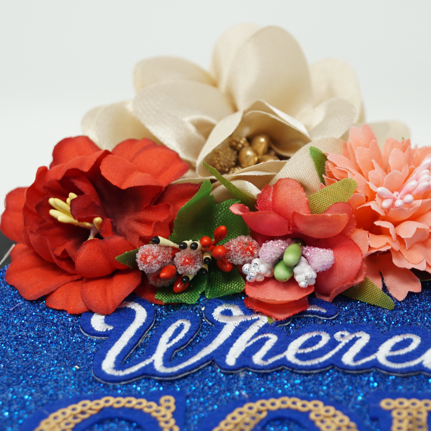 Glitter Graduation Cap Topper, Wherever God Plants You Bloom With Grace, Graduation Cap Decorations