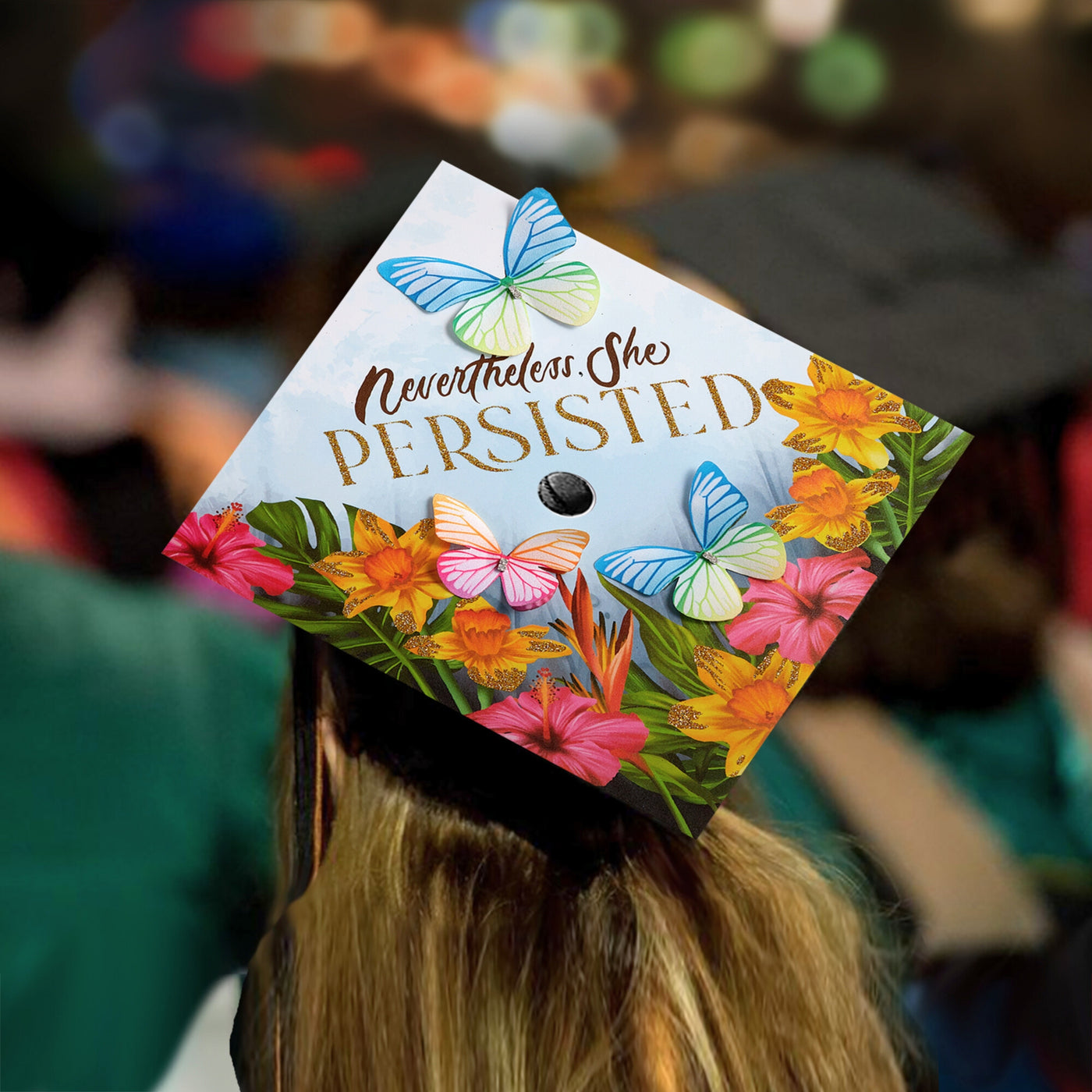 Butterfly Graduation Cap Topper, Nevertheless She Persisted, Graduation Cap Decorations