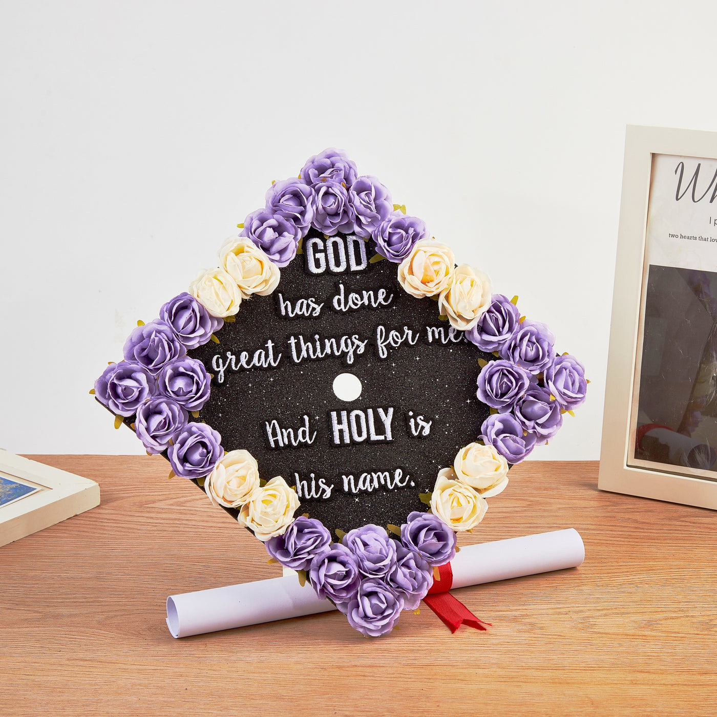 Butterfly Graduation Cap Topper, God Has Done Great Things For Me, Graduation Cap Decorations