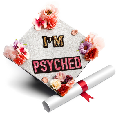 Handmade Graduation Cap Topper, I'm Psyched, Graduation Cap Decorations