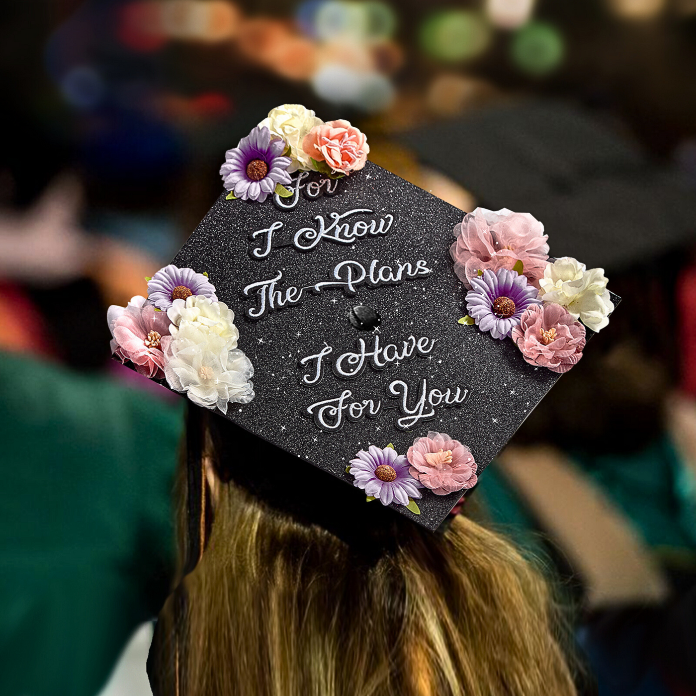 Handmade Graduation Cap Topper, For I Know The Plans I Have for You, Graduation Cap Decoration