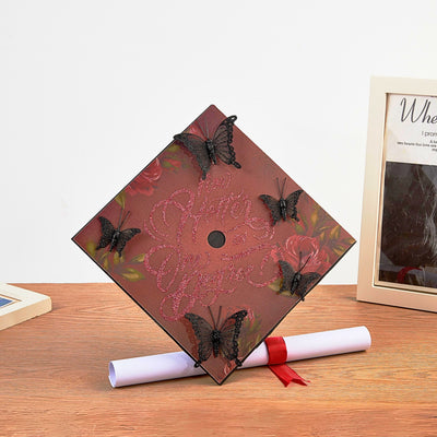 Butterfly Graduation Cap Topper, Now Hotter by One Degree, Graduation Cap Decorations