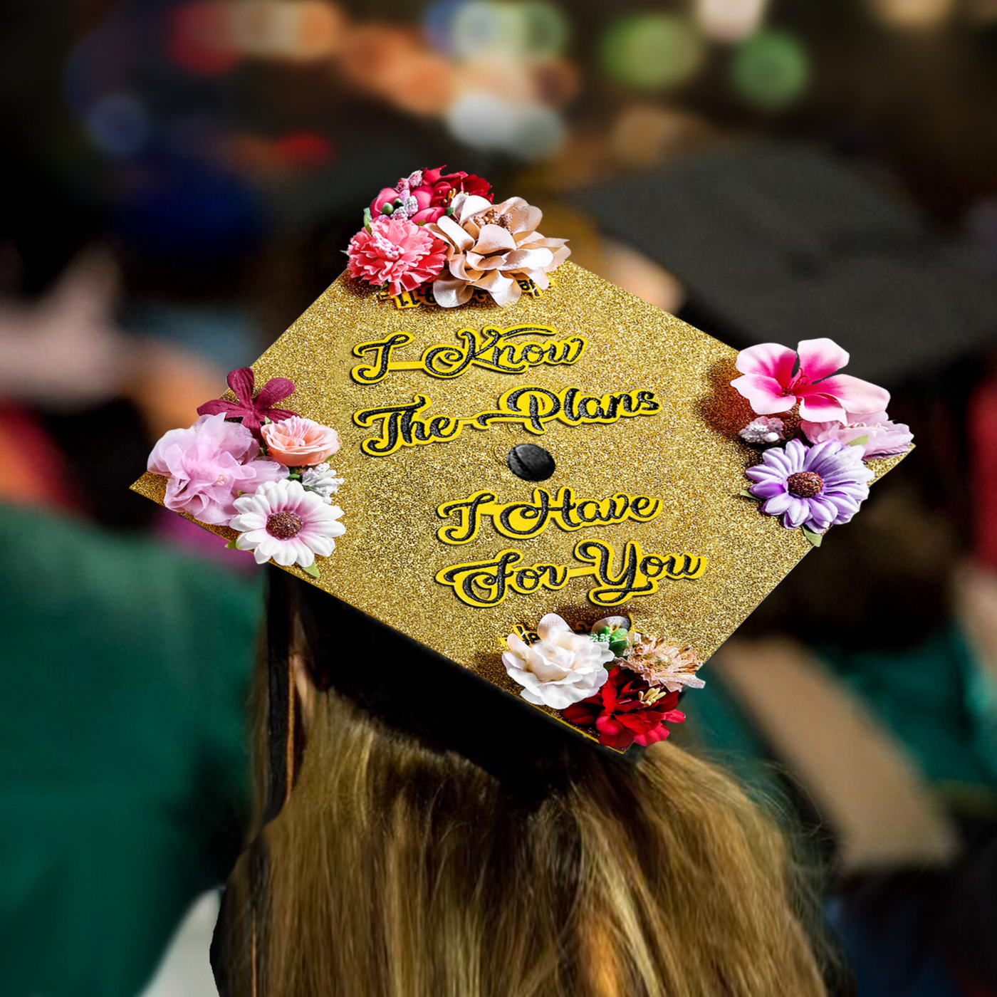 Handmade Graduation Cap Topper, For I Know The Plans I Have for You, Graduation Cap Decoration