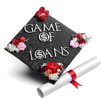 Handmade Graduation Cap Topper, Game of Loans, Graduation Cap Decoration