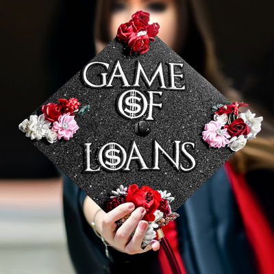 Handmade Graduation Cap Topper, Game of Loans, Graduation Cap Decoration