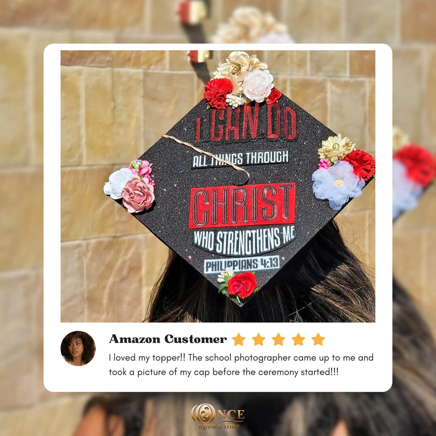 Handmade Graduation Cap Topper, I Can Do All Things Through Christ, Graduation Cap Decoration