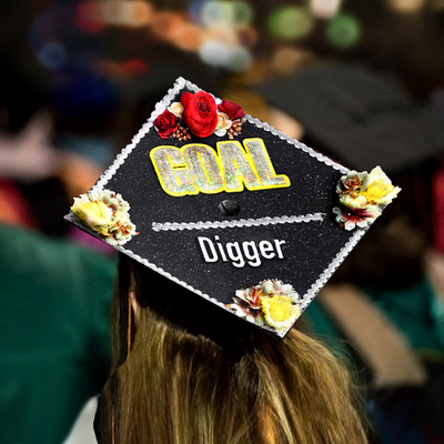 Handmade Graduation Cap Topper, Goal Digger, Graduation Cap Decoration