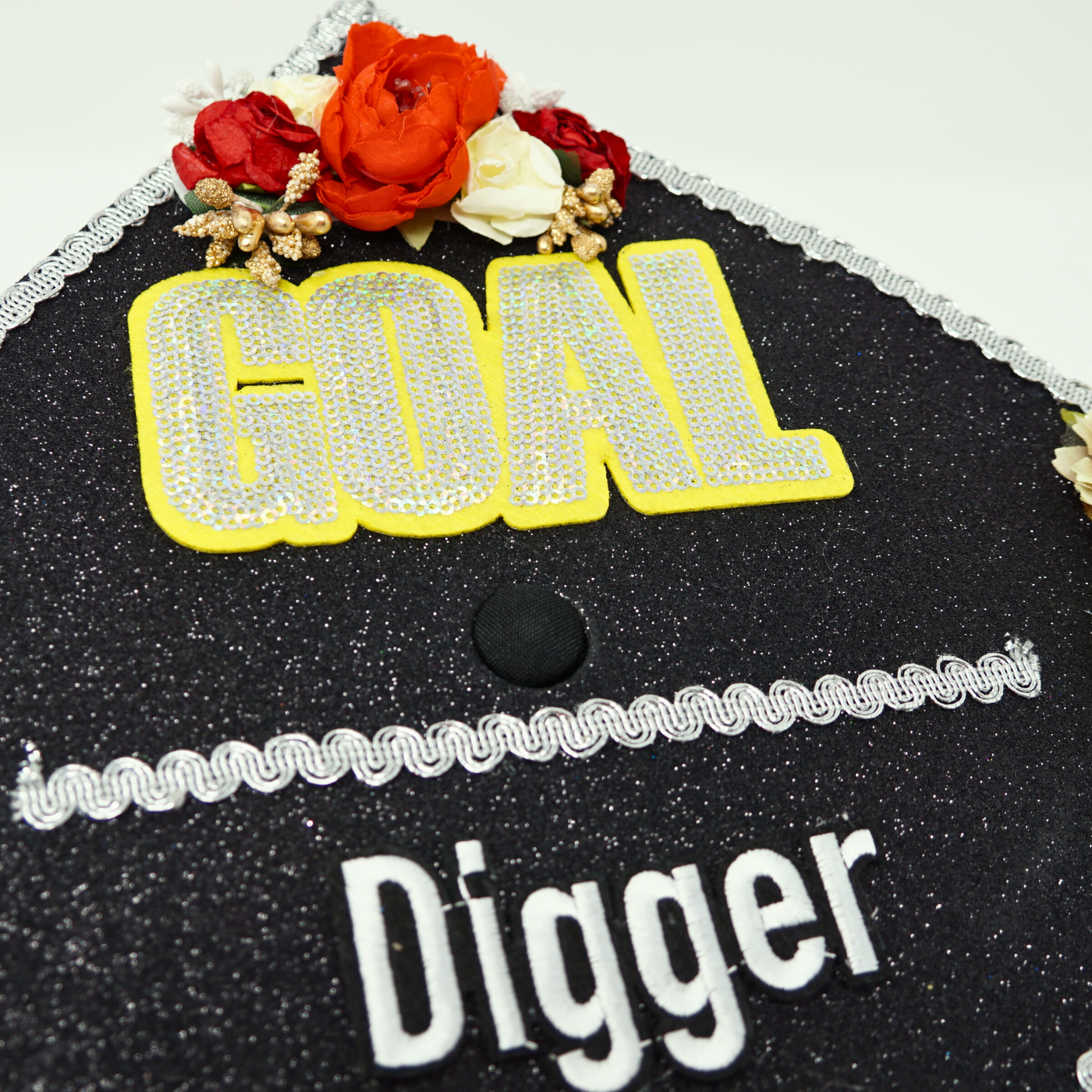 Handmade Graduation Cap Topper, Goal Digger, Graduation Cap Decoration