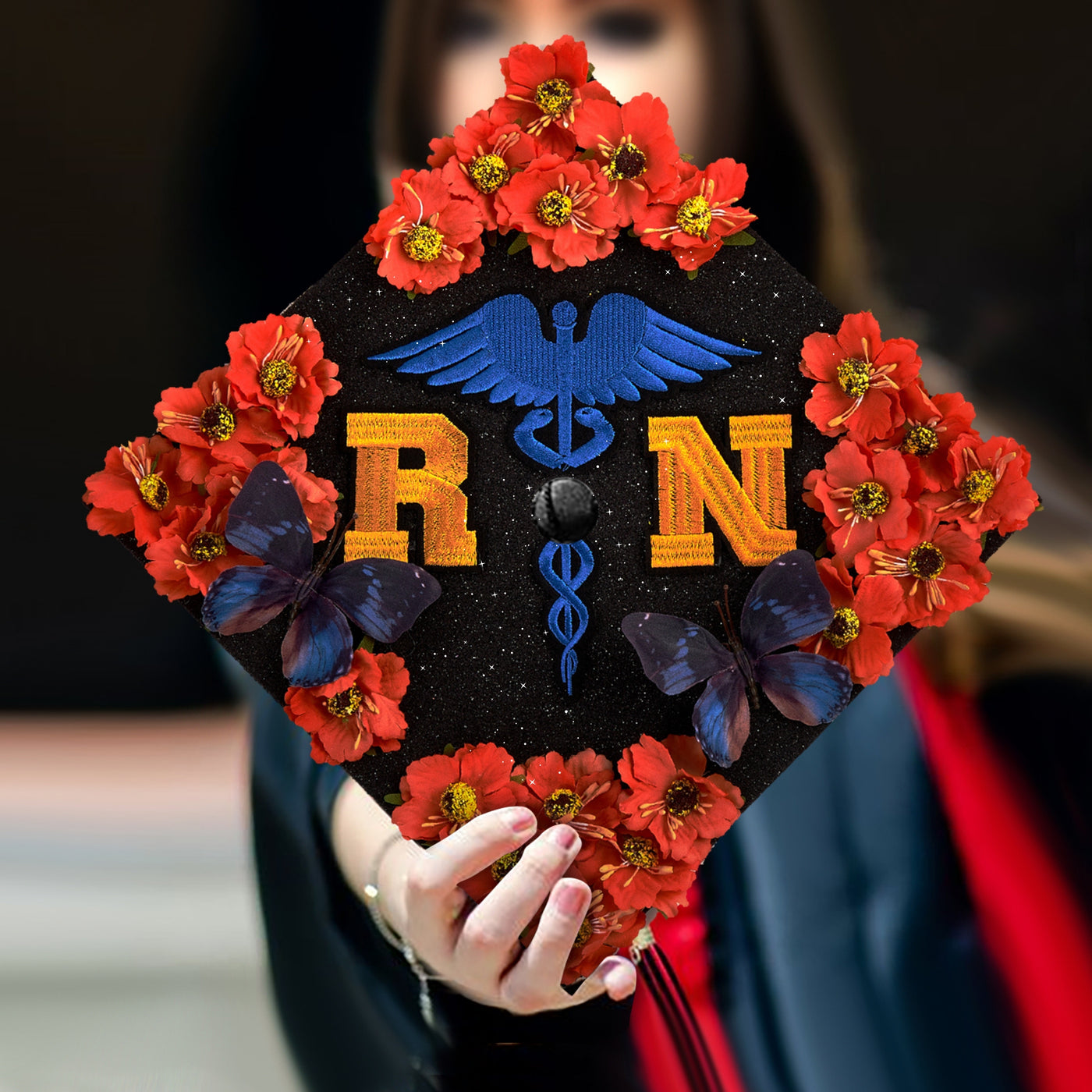 Butterfly Graduation Cap Topper, RN, Graduation Cap Decorations