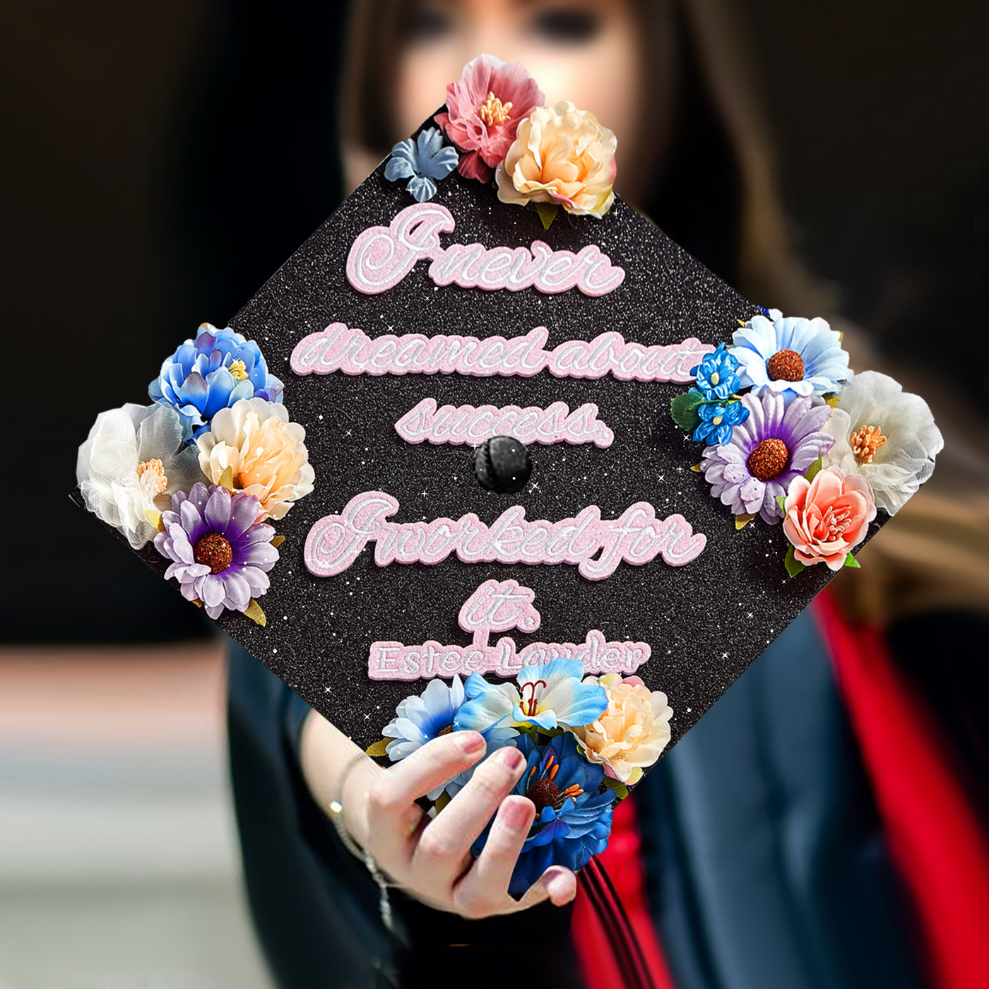 Handmade Graduation Cap Topper, I Never Dreamed About Success, Graduation Cap Decoration