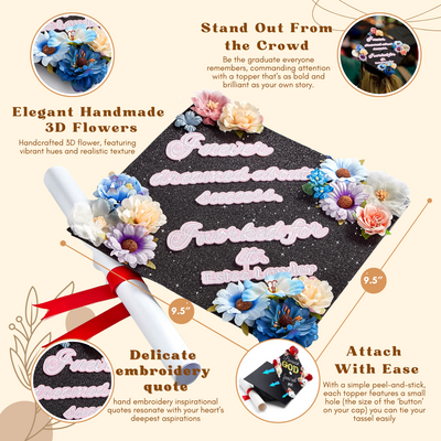 Handmade Graduation Cap Topper, I Never Dreamed About Success, Graduation Cap Decoration