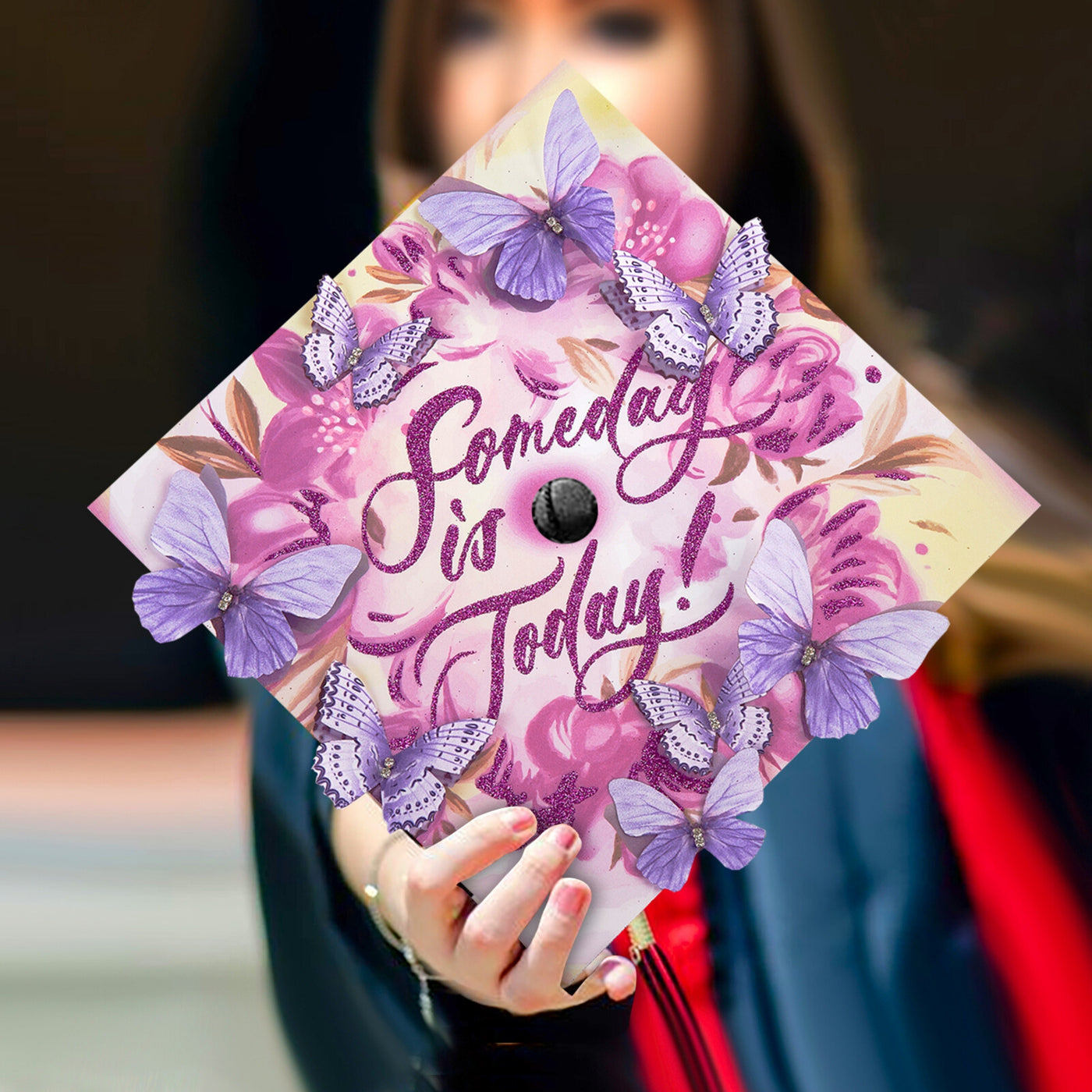 Butterfly Graduation Cap Topper, Someday is Today, Graduation Cap Decorations