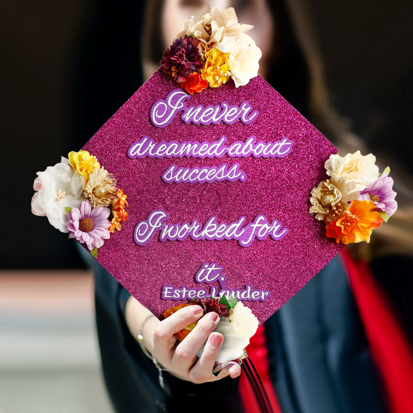 Handmade Graduation Cap Topper, I Never Dreamed About Success, Graduation Cap Decoration