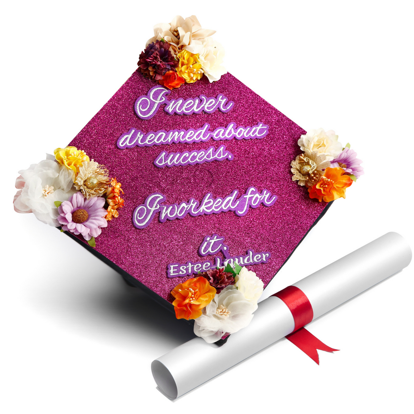 Handmade Graduation Cap Topper, I Never Dreamed About Success, Graduation Cap Decoration