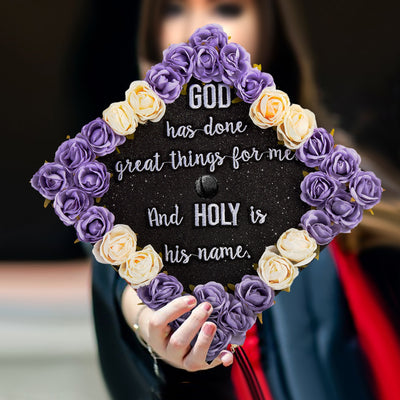 Butterfly Graduation Cap Topper, God Has Done Great Things For Me, Graduation Cap Decorations