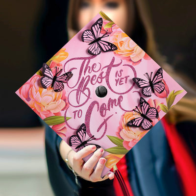 Butterfly Graduation Cap Topper, The Best is Yet to Come, Graduation Cap Decorations