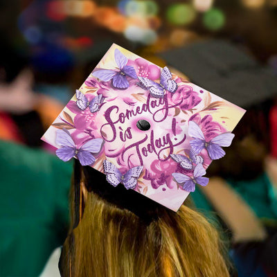 Butterfly Graduation Cap Topper, Someday is Today, Graduation Cap Decorations