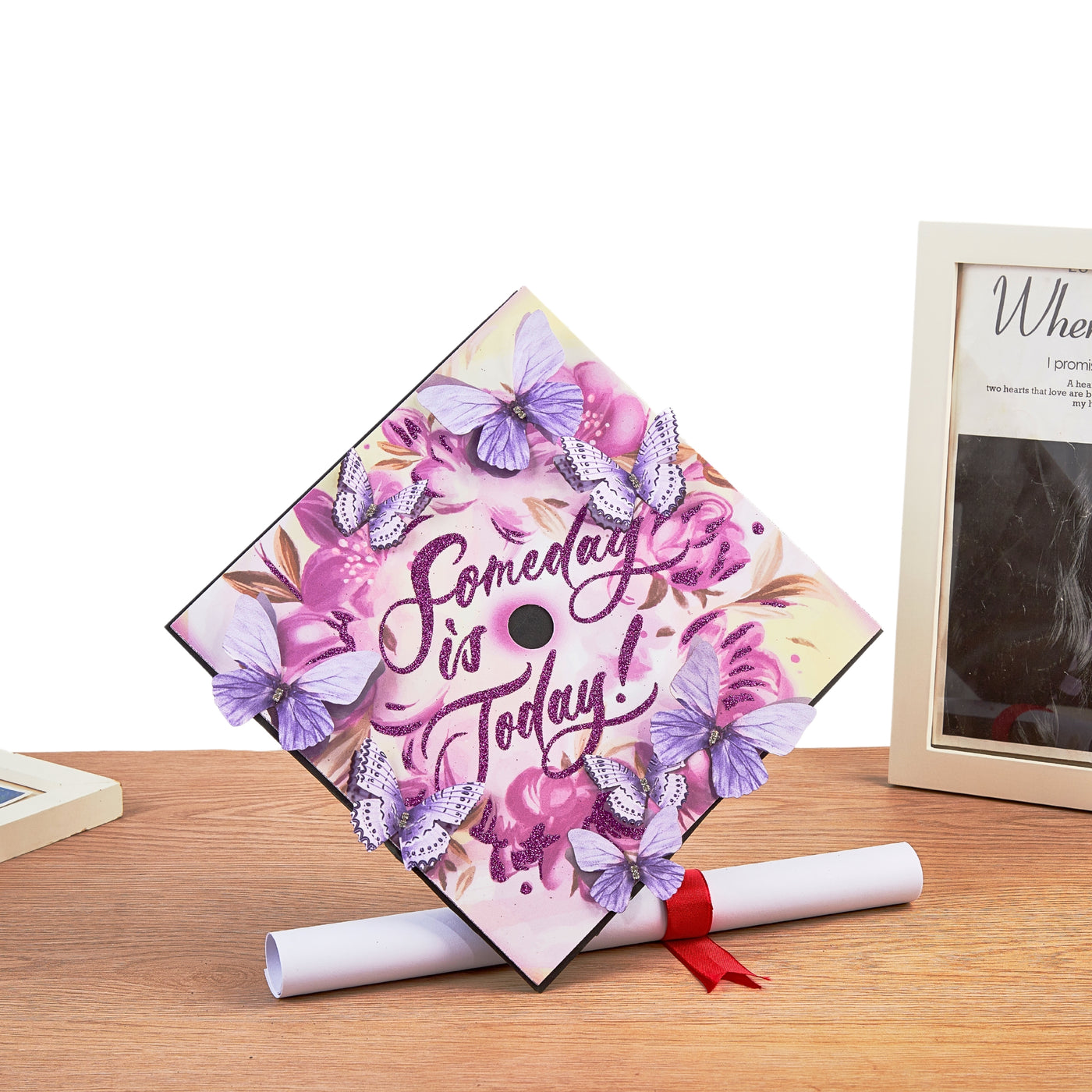 Butterfly Graduation Cap Topper, Someday is Today, Graduation Cap Decorations