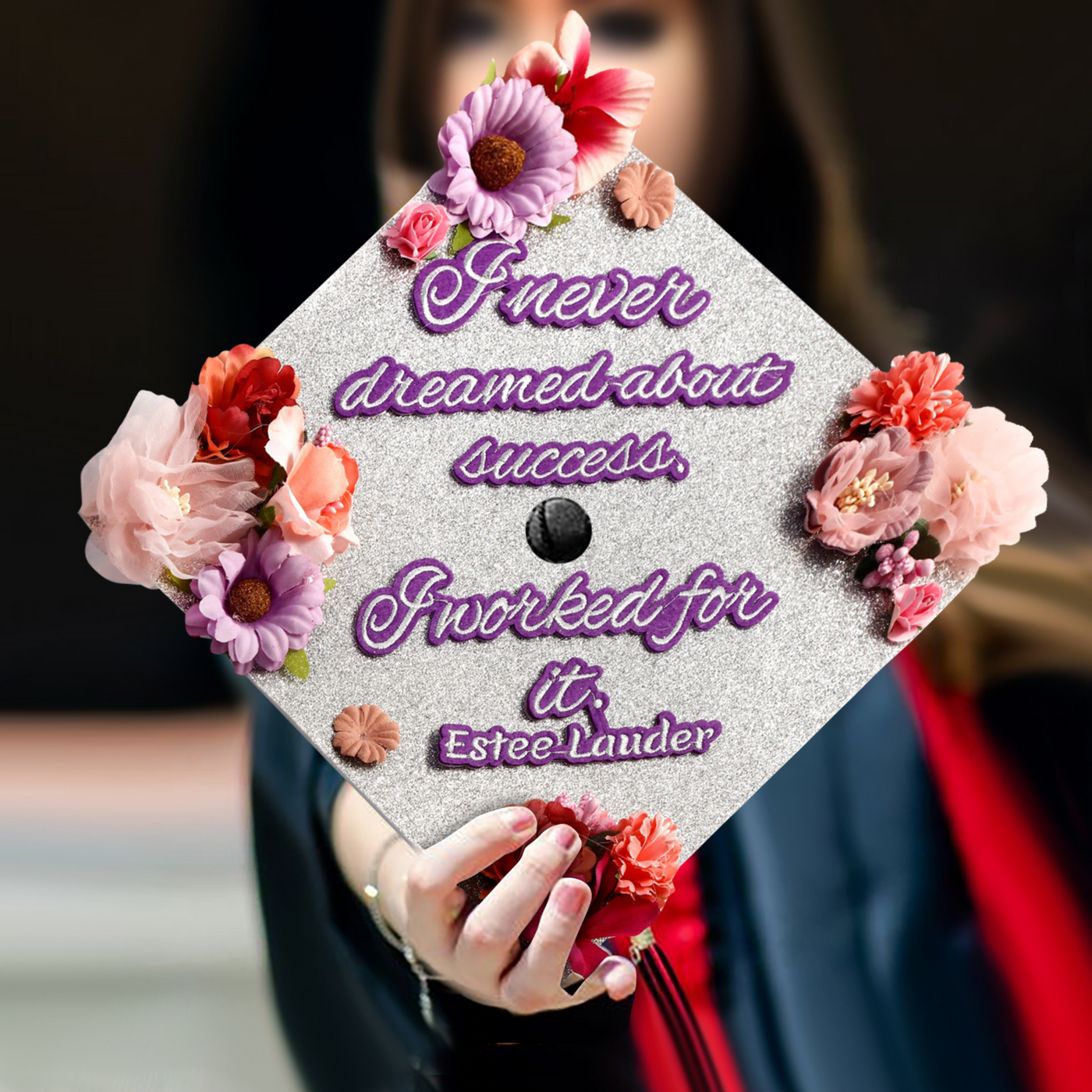 Handmade Graduation Cap Topper, I Never Dreamed About Success, Graduation Cap Decoration