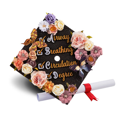 Butterfly Graduation Cap Topper, Airway Breathing Circulation Degree, Graduation Cap Decorations