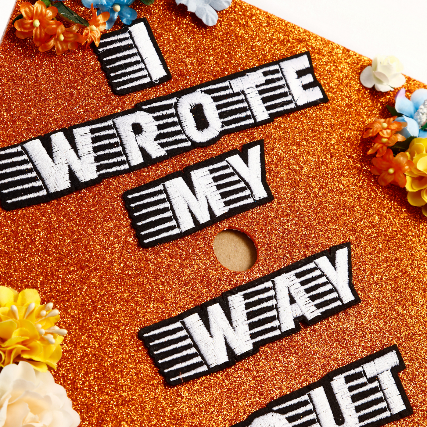 Handmade Graduation Cap Topper,  I Wrote My Way Out, Graduation Cap Decoration