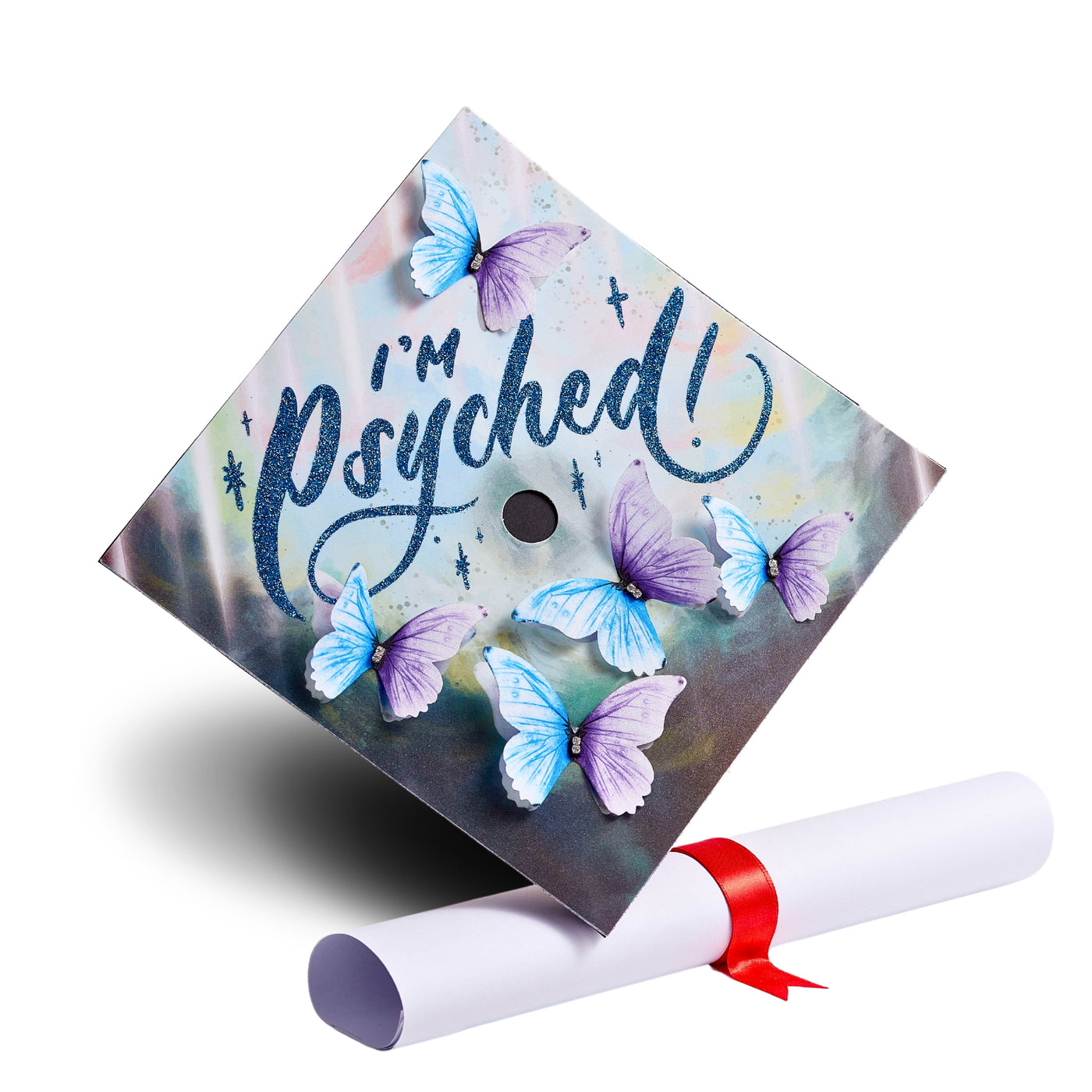 Butterfly Graduation Cap Topper, I'm Psyched, Graduation Cap Decorations