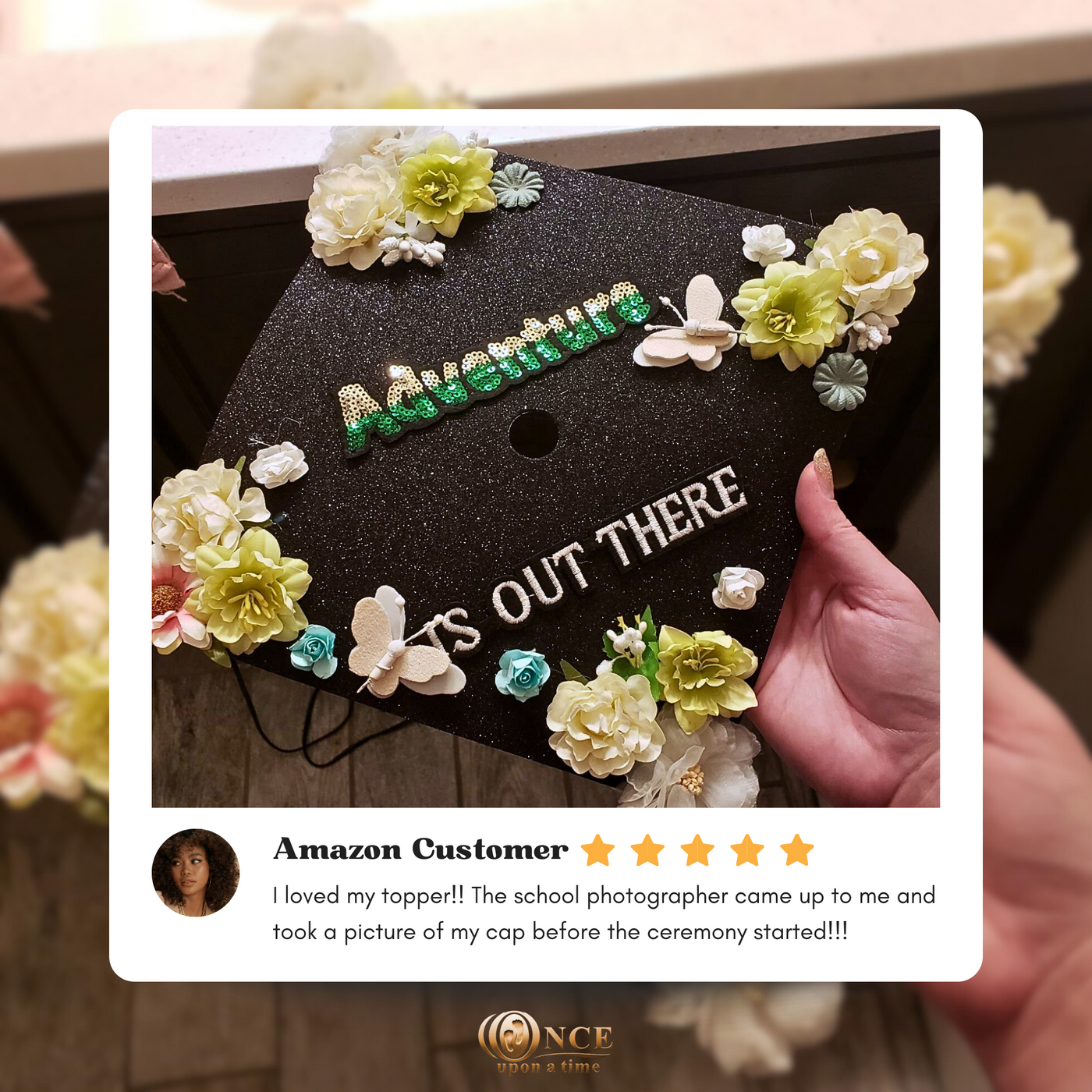 Handmade Graduation Cap Topper, Adventure Is Out There, Graduation Cap Decoration