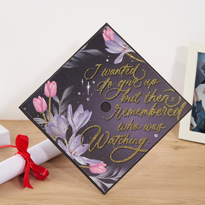 Graduation cap topper, I wanted to give up but then I remembered who was watching, Graduation Cap Decoration