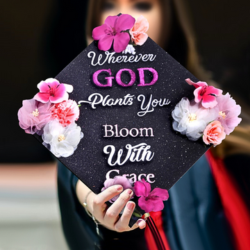 Graduation Cap Decor | Graduation Cap Topper | Class 2022 top | Cap Topper | Graduation Cap Design | Flower Graduation Cap | Grad Cap Topper